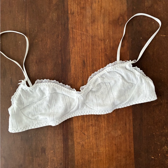 Cou Cou Intimates Balconette Bra White Pointelle - Picture 2 of 4